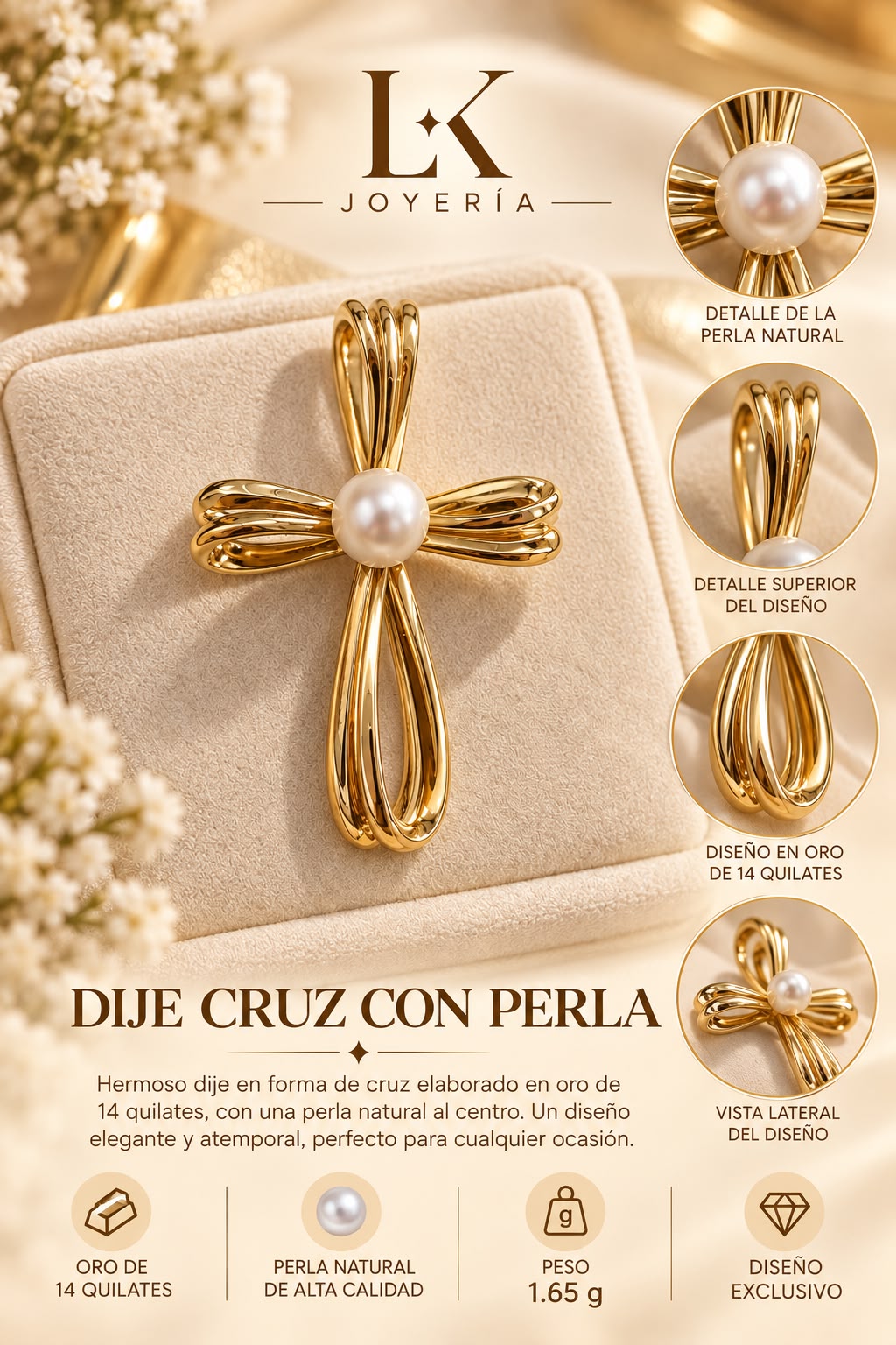 DIJE DE PERLA 14K 1.65GR
